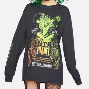Playdude Bowery Spiritual Services Fantasy Long Sleeve Graphic Tee